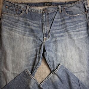 Mens Lucky Brand 181 Relaxed Straight Jeans Light Blue Rinse 52x34